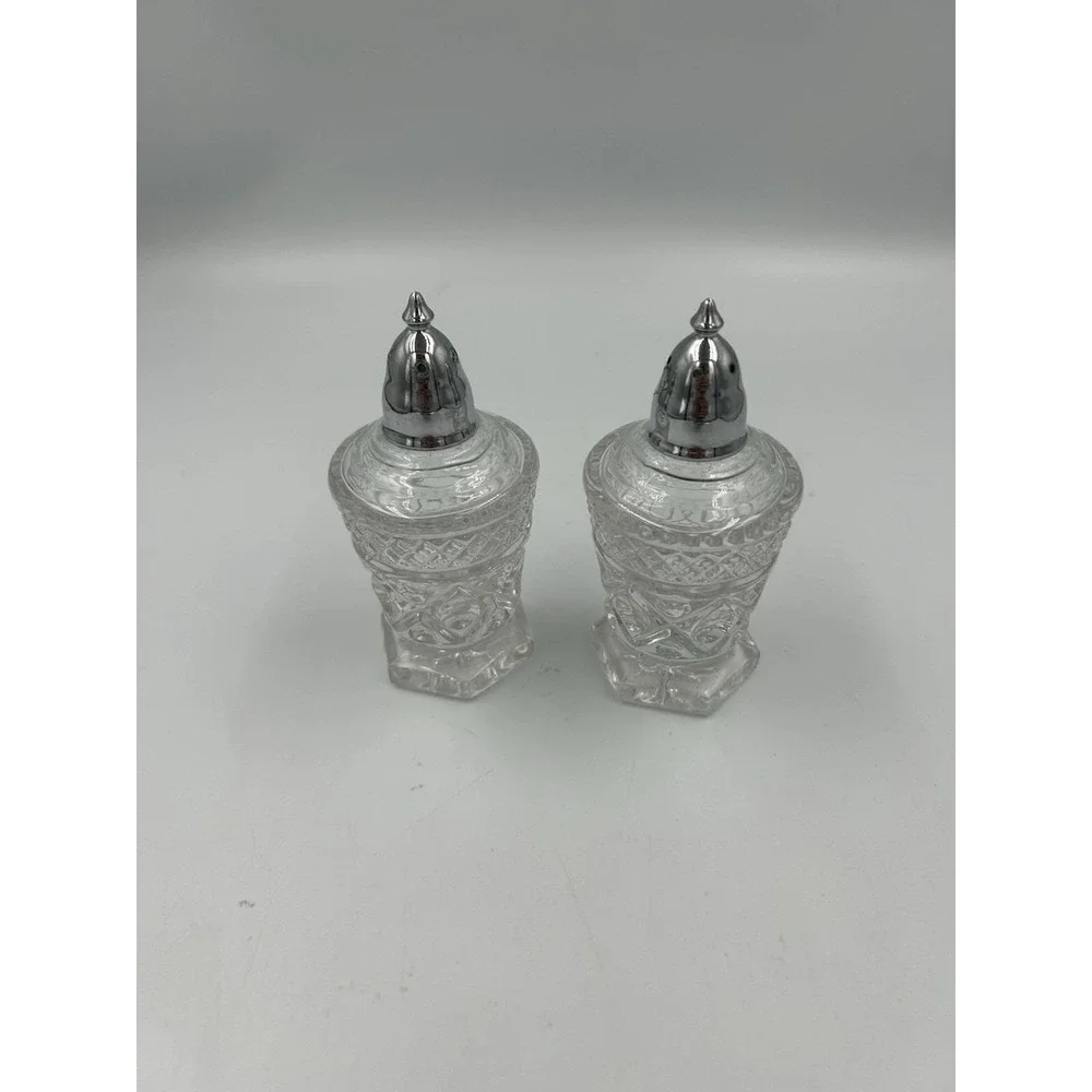 Imperial Glass Cape Cod clear salt and pepper shakers